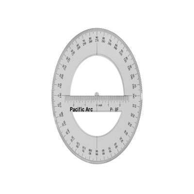 Pacific Arc's 8 Inch 360 Degree Plastic Circular Protractor Clear