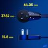 Maximm Cable 2 Ft 360 Rotating Flat Plug Extension Cord, 16/3 AWG Multi 3 Outlet 3-Prong Grounded Wire- Black - UL Certified view 4