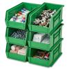 Quantum Storage QUS234 Heavy-Duty Stackable Plastic Storage Bins for Workshop, Warehouse & Garage, Ultra Stack & Hang, 14-3/4" x 5-1/2" x 5", Green, 12-Pack view 2