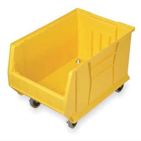 QUANTUM STORAGE SYSTEMS QUS998MOBYL Hulk Mobile Heavy Duty Part Organizer Yellow Bins 36" L x 24" W x 21" H
