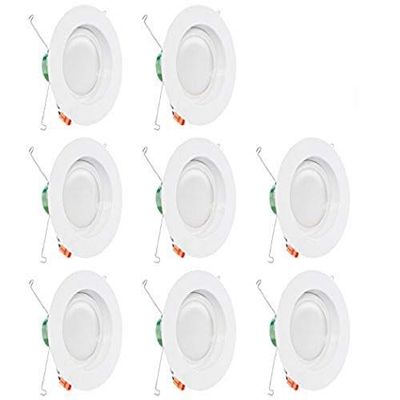 Westgate Lighting 19 Watt 6" Inch Recessed Lighting Kit Dimmable LED Retrofit Downlight with Integrated Smooth Trim 120V (3500K Neutral White 8 Pack)