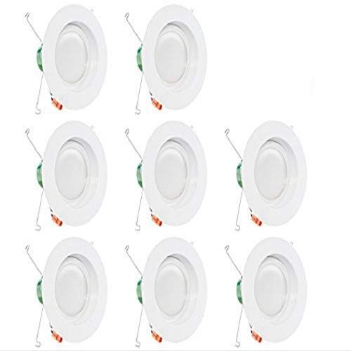 Westgate Lighting 19 Watt 6" Inch Recessed Lighting Kit Dimmable LED Retrofit Downlight with Integrated Smooth Trim 120V (3500K Neutral White 8 Pack)