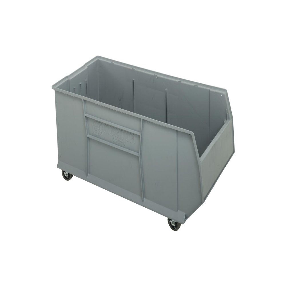 Quantum Storage Systems QRB216MOBGY Rack Bins Heavy Duty Part Organizer Gray Bins 42" L x 20" W x 21" H