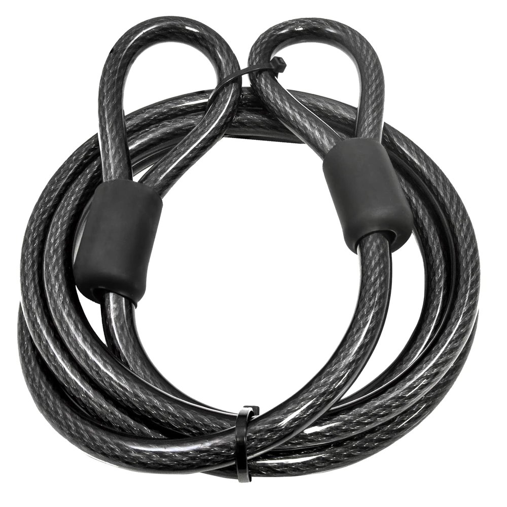 Lumintrail 12mm (1/2 inch) Heavy-Duty Security Cable, Vinyl Coated Braided Steel with Sealed Looped Ends (4', 7', 10', 15' or 30') (30-FT)