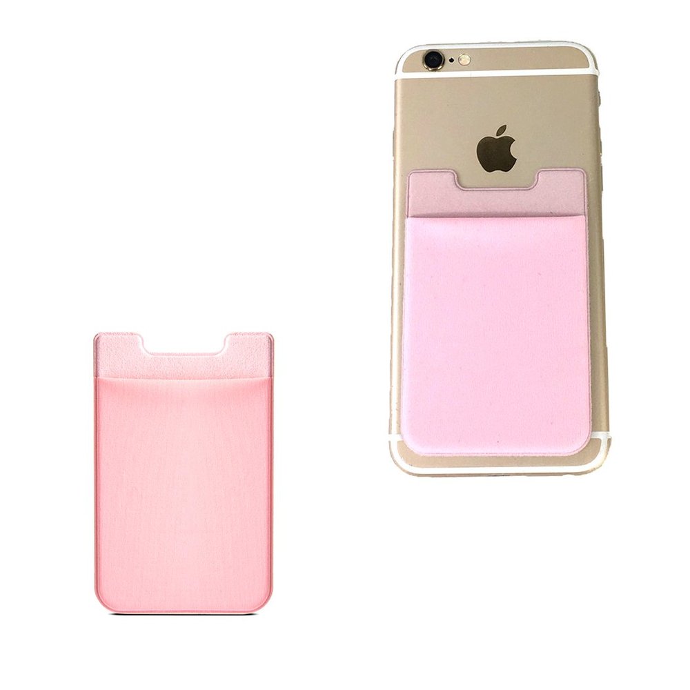 Fashion Culture Pink Phone Pocket, Stretch Lycra Fabric Card Holder, Stick-On Phone Wallet, 3M Adhesive