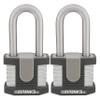 BRINKS - 50mm Commercial Laminated Steel Keyed Padlock with 2 Shackle, 2-Pack - Solid Steel Body with Boron Steel Shackle view 1