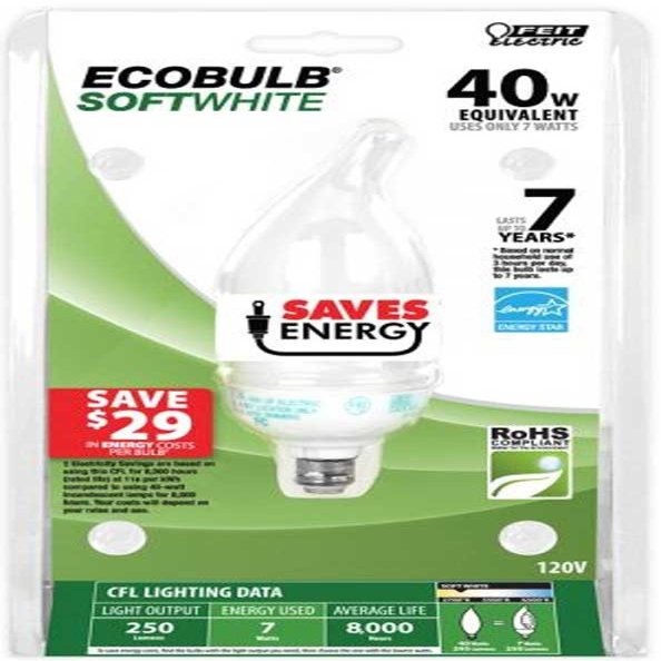 Feit Electric BPESL7F 40-Watt Equivalent Decorative CFL Bulb