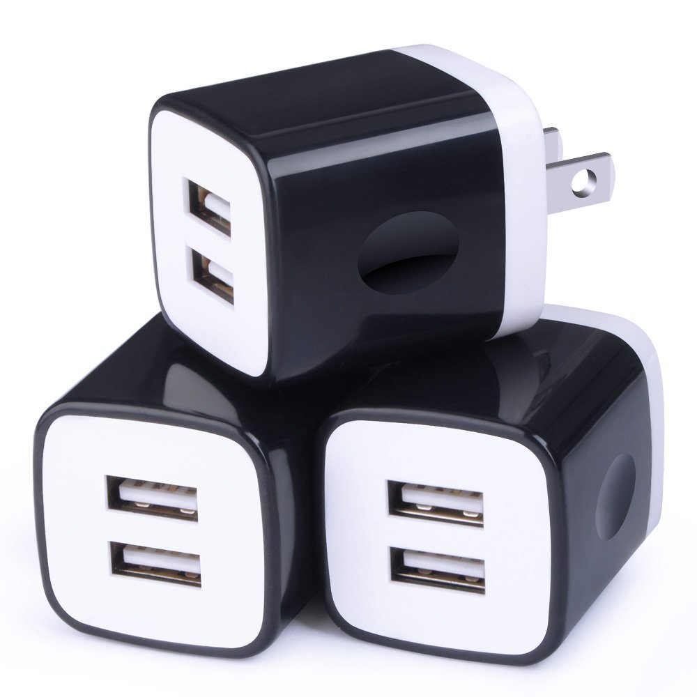 USB Wall Charger, Charging Cube,Sicodo 3Pack Dual Port Charging Block