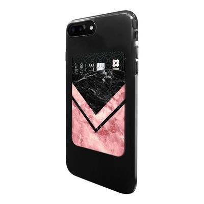 FINCIBO Ultra Slim Self-Adhesive Universal Credit Card Holder Wallet for All Smart Mobile Cell Phones, Arrowhead Marble