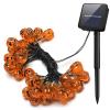 YBB Solar Pumpkin String Lights, Waterproof Halloween Decoration String Lights, 30 LED Lights 8 Modes Jack-O-Lantern for Outdoor, Home, Patio, Garden (7m/22ft Warm White) view 1
