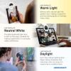 ARKON Mounts Rechargeable Phone Selfie Light | 40 High Power LEDs | Color Accurate | 3 Light Modes | Ring Light for Phone, Laptop, iPhone, IPad, Video view 3