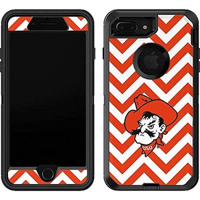 Skinit Decal Skin Compatible with OtterBox Defender iPhone 7 Plus - Officially Licensed College Oklahoma State Chevron Print Design