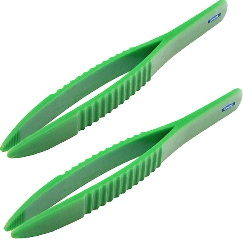2 PCS PLASTIC TWEEZERS 5" NON CONDUCTIVE JEWELRY WATCHMAKERS