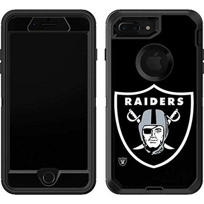 Skinit Decal Skin Compatible with OtterBox Defender iPhone 7 Plus - Officially Licensed NFL Las Vegas Raiders Large Logo Design