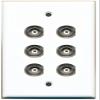 RiteAV 6 Port BNC Female/Female HD-SDI Jack Wall Plate view 1