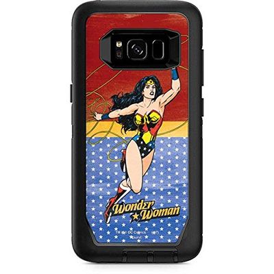 Skinit Decal Skin Compatible with OtterBox Defender Galaxy S8 - Officially Licensed Warner Bros Wonder Woman Ready to Fight Design