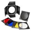 Fotodiox Fotodiox Universal Barndoor Kit with 45 Degree Honeycomb Grid & Color Gels, for Bowens Gemini Standard, Classica Powerpack, R Series, Rx Series and Pro Series Strobe Flash Light with view 1