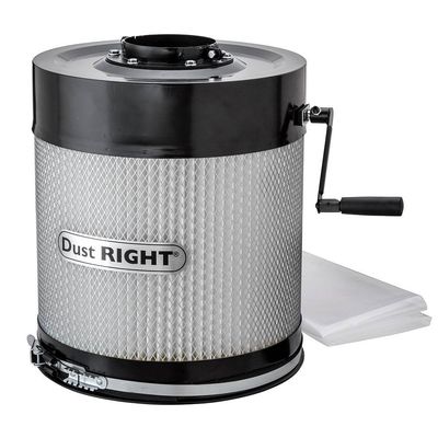 Dust Right 650 CFM Wall Mount Dust Collector 1 Micron  Canister Filter for Portable Dust Collection System  Remote Control Small Dust Collector Shop  Includes Mounting Bracket & Plastic Dust Bag