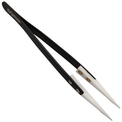 Precision Ceramic Tweezers Heat Resistant Non-conductive Anti-Magnetic Pointed Tweezers for Pinching Coils, Electronics, Jewelry-making (Black) by EX ELECTRONIX EXPRESS