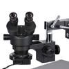 AmScope SM-4BZ-FRL-B Professional Binocular Stereo Zoom Microscope, WH10x Eyepieces, 3.5X-90X Magnification, 0.7X-4.5X Zoom Objective, 8W Fluorescent Ring Light, Black Double-Arm Boom Stand, 110V-120V, Includes 0.5x and 2.0x Barlow Lenses view 3