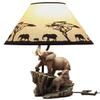 Ebros Gift African Safari Elephant Family Migration Desktop Table Lamp Statue Decor with Shade 19" H Animal Wildlife Elephants Pachyderms Themed Accent Lighting view 1