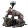Ebros Gift African Safari Elephant Family Migration Desktop Table Lamp Statue Decor with Shade 19" H Animal Wildlife Elephants Pachyderms Themed Accent Lighting view 3