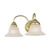 Livex Lighting 1532-01 Edgemont 2 Light Vanity Antique Brass with White Alabaster Glass view 2