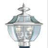 Livex Lighting 2254-91 Monterey 2 Light Outdoor Brushed Nickel Finish Solid Brass Post Head with Clear Beveled Glass view 1