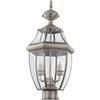 Livex Lighting 2254-91 Monterey 2 Light Outdoor Brushed Nickel Finish Solid Brass Post Head with Clear Beveled Glass view 2