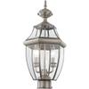 Livex Lighting 2254-91 Monterey 2 Light Outdoor Brushed Nickel Finish Solid Brass Post Head with Clear Beveled Glass view 4