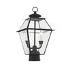 Livex Lighting 2284-04 Westover 2 Light Outdoor Black Finish Solid Brass Post Head with Clear Beveled Glass, 16.50x9.00x9.00 view 1