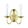 Livex Lighting 4152-02 Home Basics 2 Light Polished Brass Wall Sconce view 2