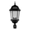 Livex Lighting 7568-04 Hamilton 3 Light Black Cast Aluminum Outdoor Post Head Lantern with Clear Beveled Glass view 1