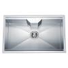 Dawn DSQ2817 Dual Mount Single Bowl Square Sink with 1 Hole, Polished Satin view 1
