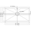 Dawn DSQ2817 Dual Mount Single Bowl Square Sink with 1 Hole, Polished Satin view 2