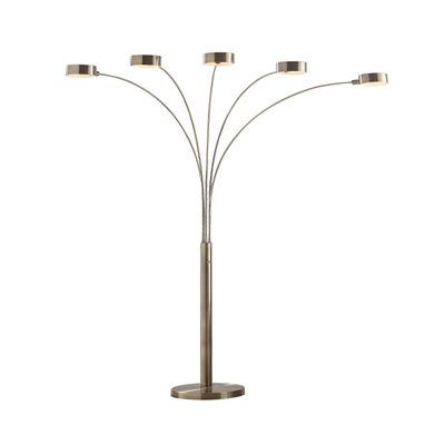 Artiva USA LED207901AB Micah Modern Micah 88" LED 5-Arch Floor Lamp, Antique Satin Brass