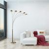 Artiva USA LED207901AB Micah Modern Micah 88" LED 5-Arch Floor Lamp, Antique Satin Brass view 4