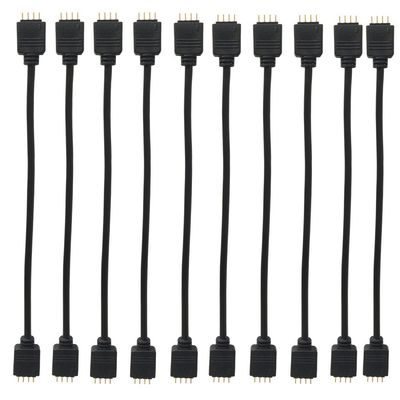 HUALAND 10pcs Black 0.3M 0.98ft 4 Color RGB Extension Cable LED Strip Connector Extension Cable Cord Wire 4 Pin LED Connector for SMD 5050 3528 2835 RGB LED Light Strip (10 PCS)