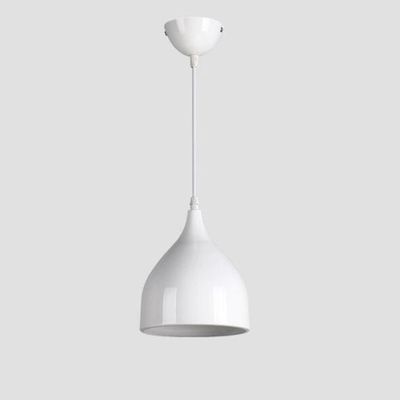 LIN XIAO HAO mayu Retro Industry Pendant Lighting E27 Simple Aluminum Small Pendant Lamp Living Room Restaurant Bar Ceiling Light (White, 1 Meter)