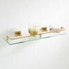 H&S Naiture Collection Tempered Glass Shelf in Polished Brass Finish view 1