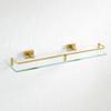 H&S Naiture Collection Tempered Glass Shelf in Polished Brass Finish view 2