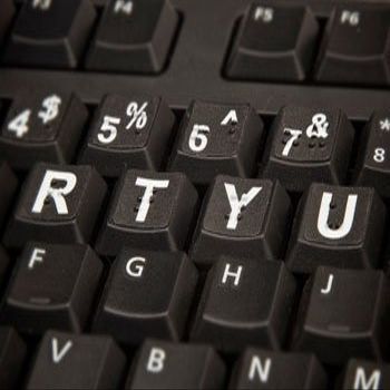 Alimed White on Black Braille Low Vision keyboard labels
