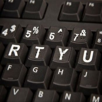 Alimed White on Black Braille Low Vision keyboard labels