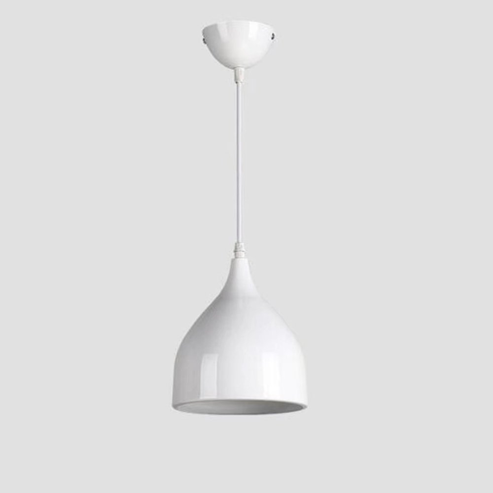 LIN XIAO HAO mayu Retro Industry Pendant Lighting E27 Simple Aluminum Small Pendant Lamp Living Room Restaurant Bar Ceiling Light (White, 1 Meter)