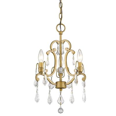 Acclaim Lighting IN11355AG Transitional Three Light Convertible Mini Chandelier from Claire Collection in Gold, Champ, Gld Leaf Finish,
