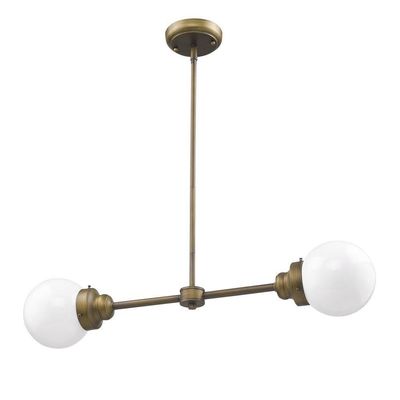 Acclaim Lighting IN21224RB Transitional Two Light Island Pendant from Portsmith Collection in Brass Finish, 6.00 inches