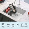Dawn SRU251610 Undermount Small Corner Radius Single Bowl Sink, Polished Satin view 2