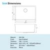 Dawn SRU251610 Undermount Small Corner Radius Single Bowl Sink, Polished Satin view 4
