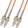 50 Meter OM1 Multimode Duplex Fiber Optic Cable (62.5/125) - SC to SC - Orange view 1