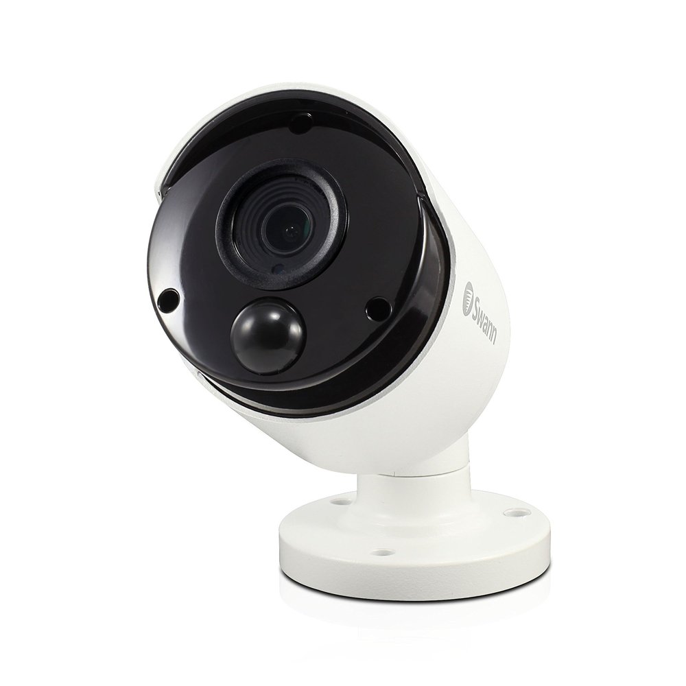 Swann Wired PIR Bullet Security Camera, 5MP Super HD Surveillance Cam with Infrared Night Vision, Thermal, Heat & Motion Sensing, Add to DVR with BNC, SWPRO-5MPMSB